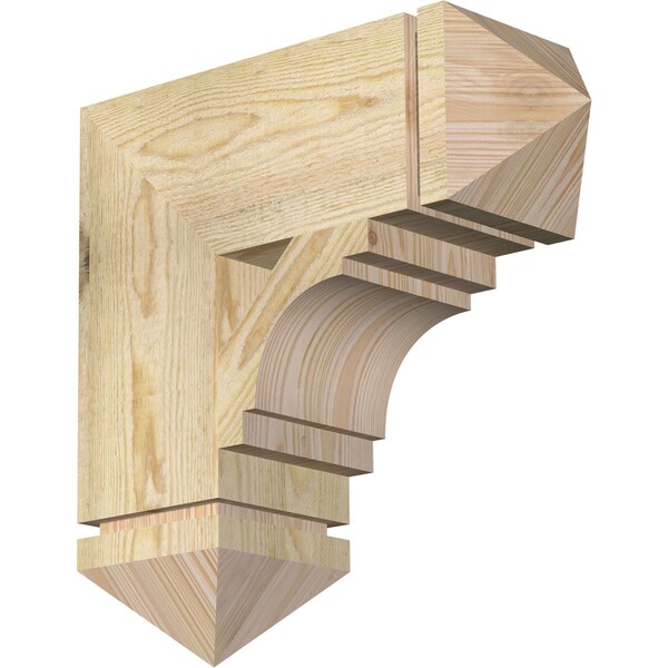 Ekena Millwork Merced Arts & Crafts Rough Sawn Bracket, Douglas Fir, 6"W x 18"D x 18"H BKT06X18X18MRC03RDF - main